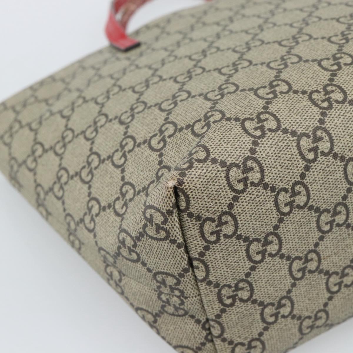 GUCCI GG Supreme Children's Hand Bag PVC Beige Silver 410812 Auth 193974