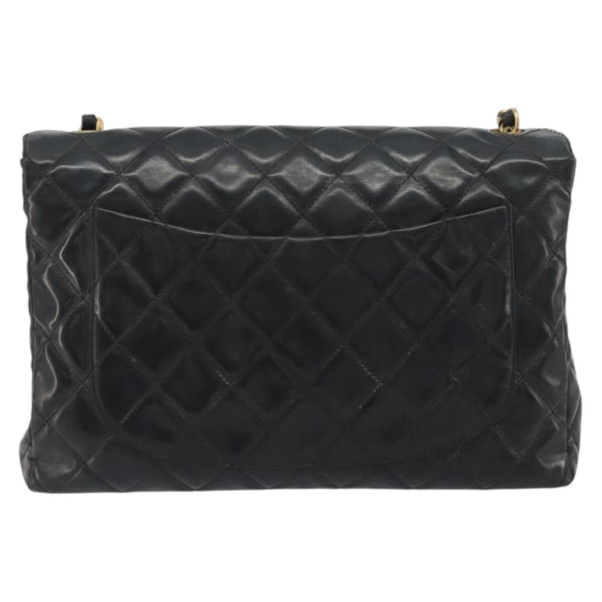 CHANEL Matelasse Chain Shoulder Bag Patent Leather Black Gold CC Auth 193976