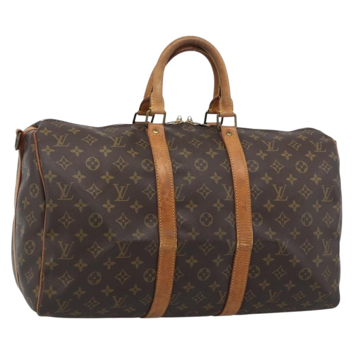 LOUIS VUITTON Monogram Keepall Bandouliere 45 Boston Bag M41418 LV Auth 193977