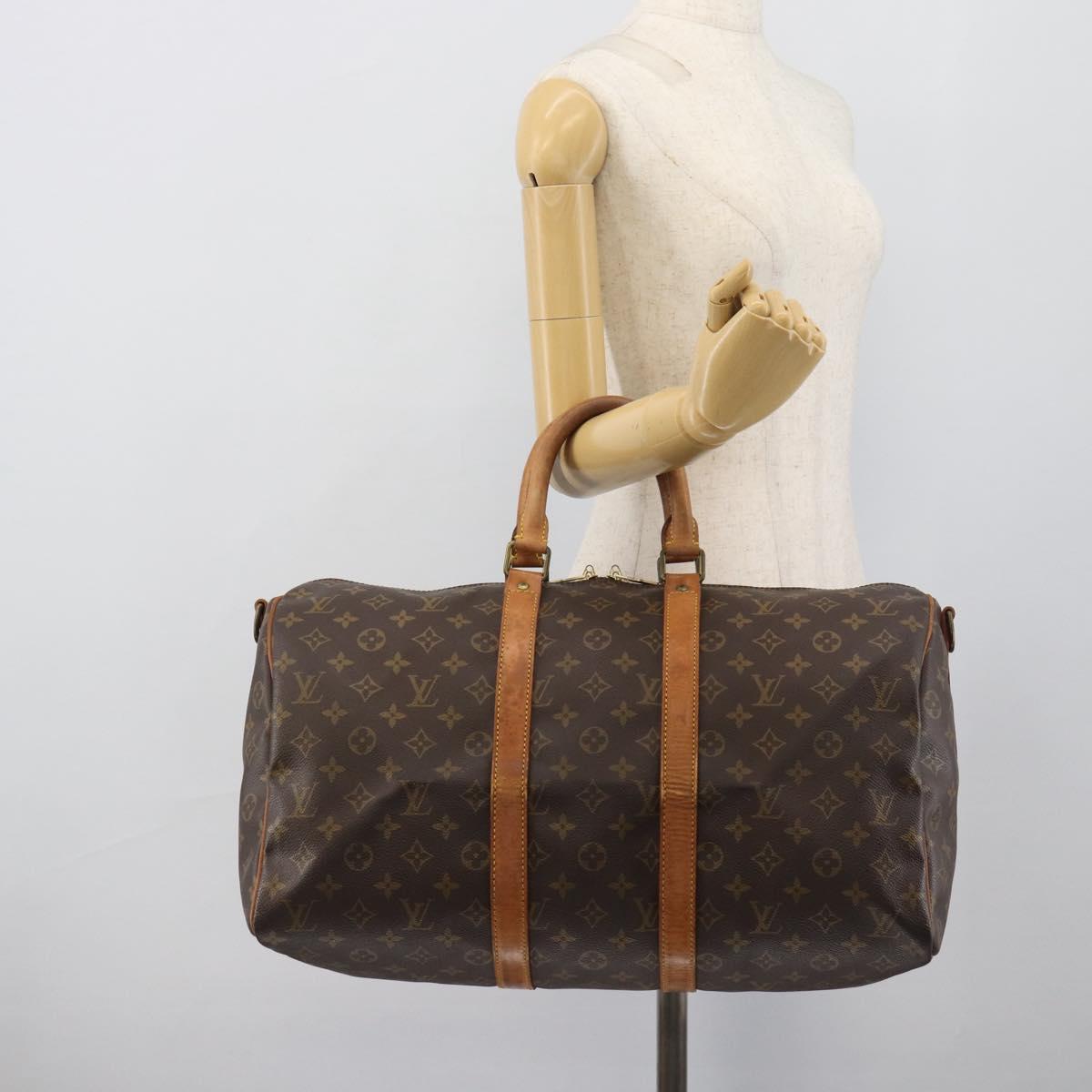LOUIS VUITTON Monogram Keepall Bandouliere 45 Boston Bag M41418 LV Auth 193977