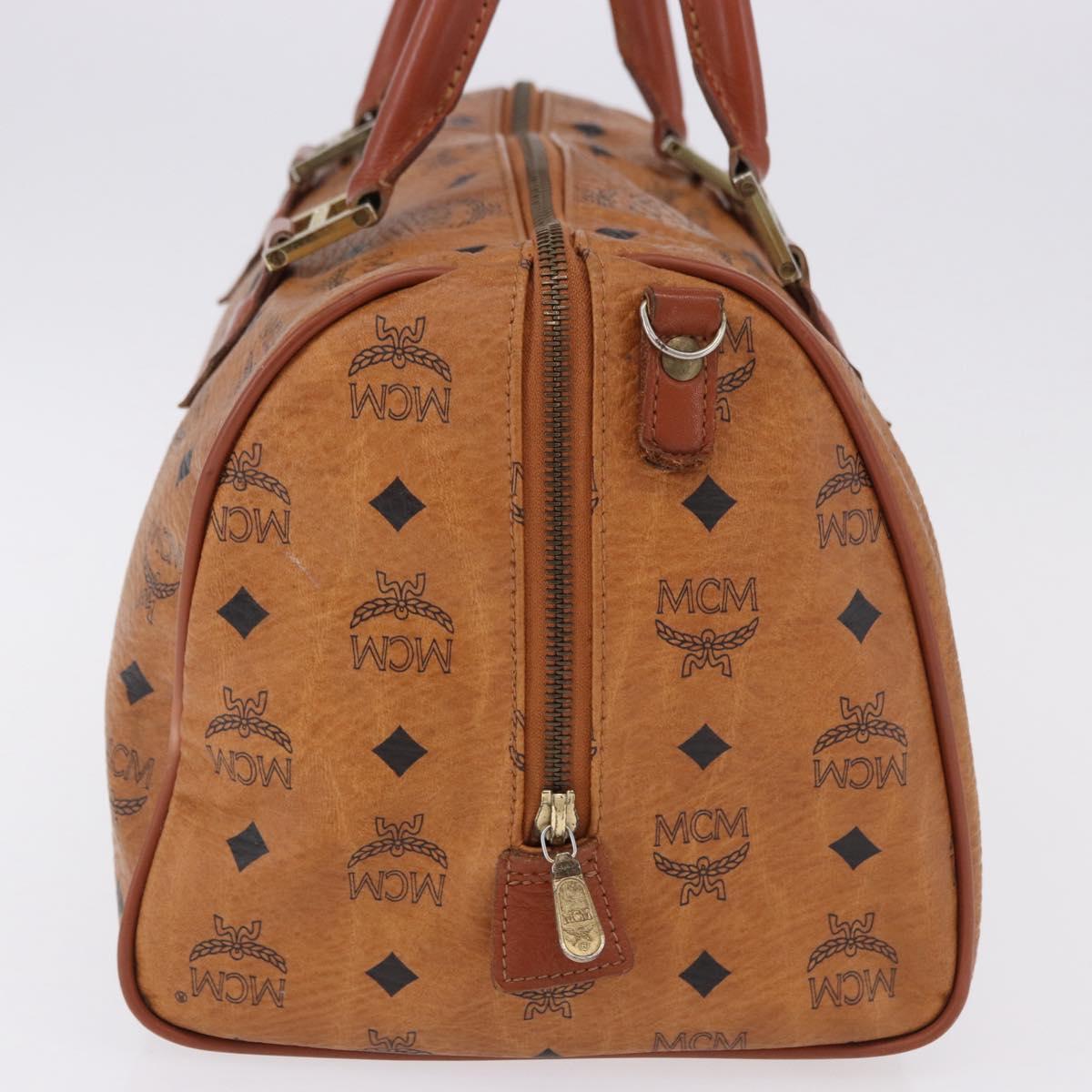 MCM Vicetos Logogram Hand Bag PVC Leather 2way Brown Gold Auth 193981