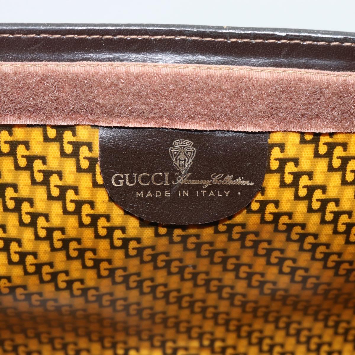 GUCCI Web Sherry Line Clutch Bag Suede Brown Auth 193983A