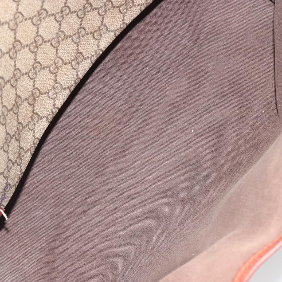 GUCCI GG Supreme Web Sherry Line Tote Bag PVC Beige Gold 211134 Auth 193984