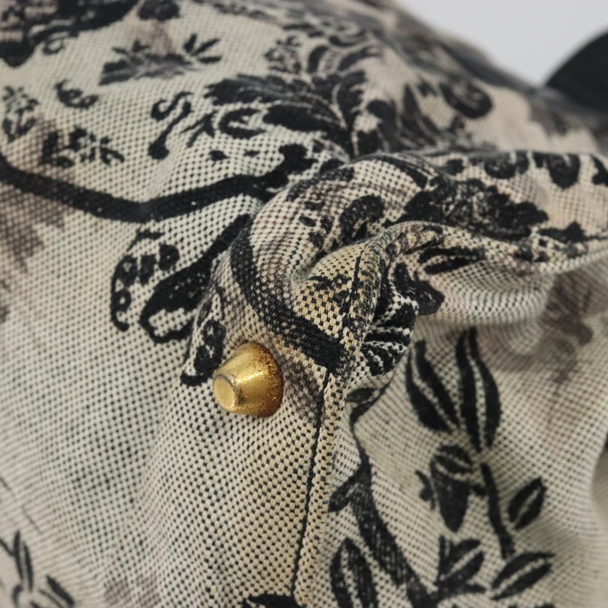 Miu Miu Tote Bag Canvas Beige Gold Auth 193986