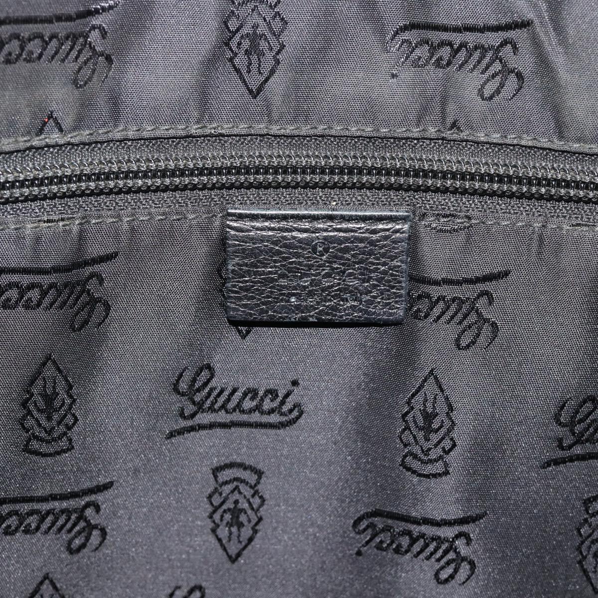 GUCCI GG Canvas Guccissima Bag Leather 2way Black Gold 201480 Auth 193998