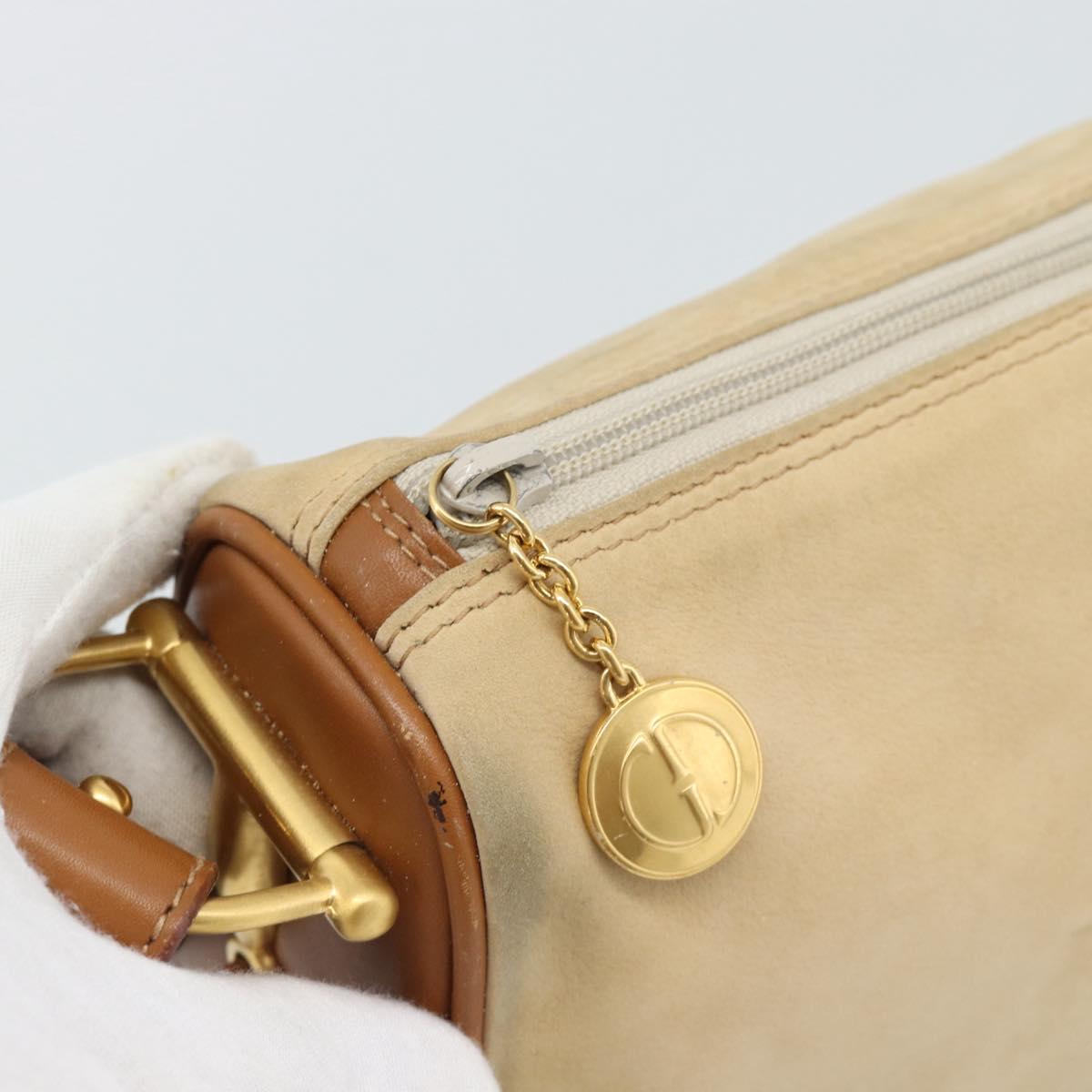 GUCCI Shoulder Bag Suede Outlet Beige Gold 007 090 0213 Auth 194001
