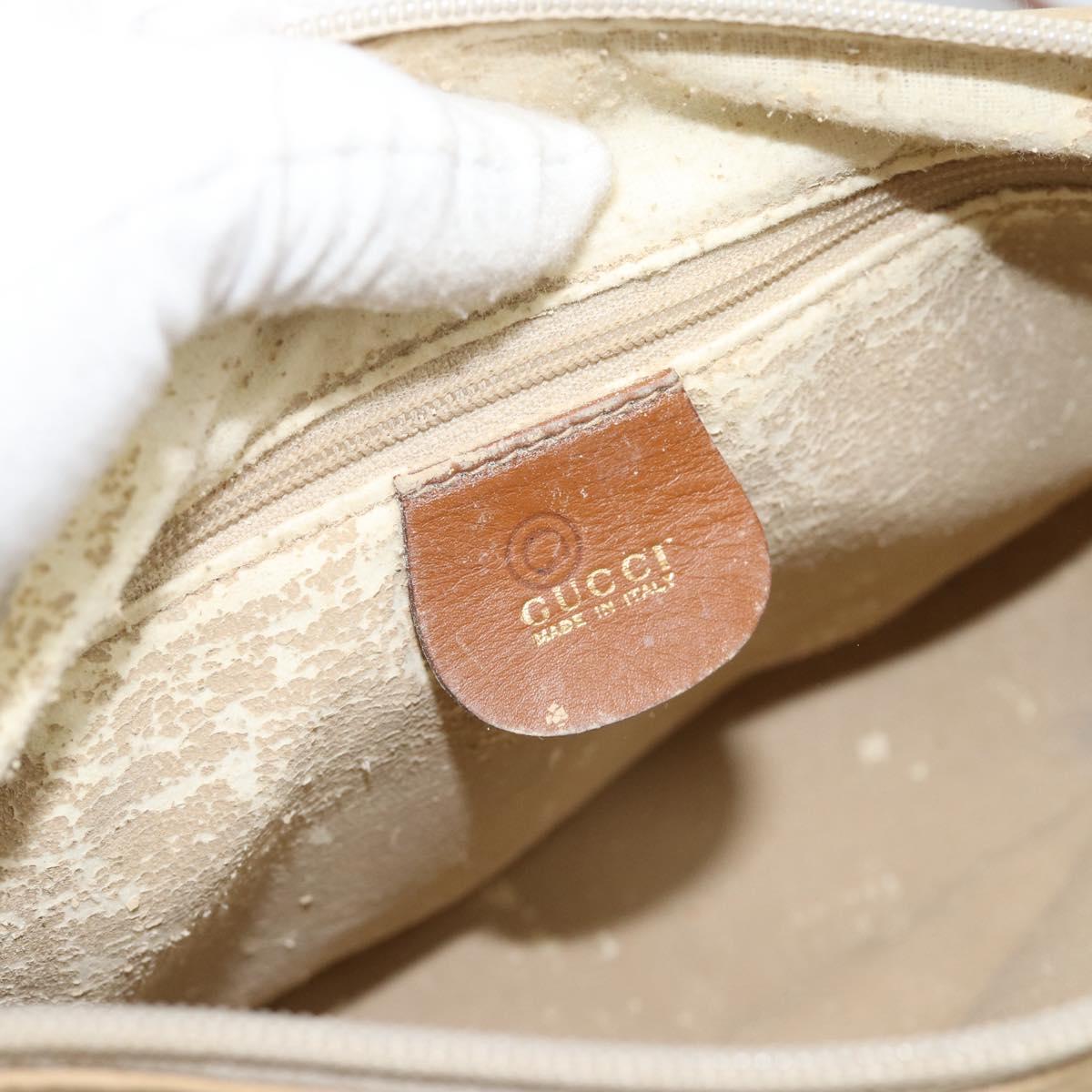 GUCCI Shoulder Bag Suede Outlet Beige Gold 007 090 0213 Auth 194001
