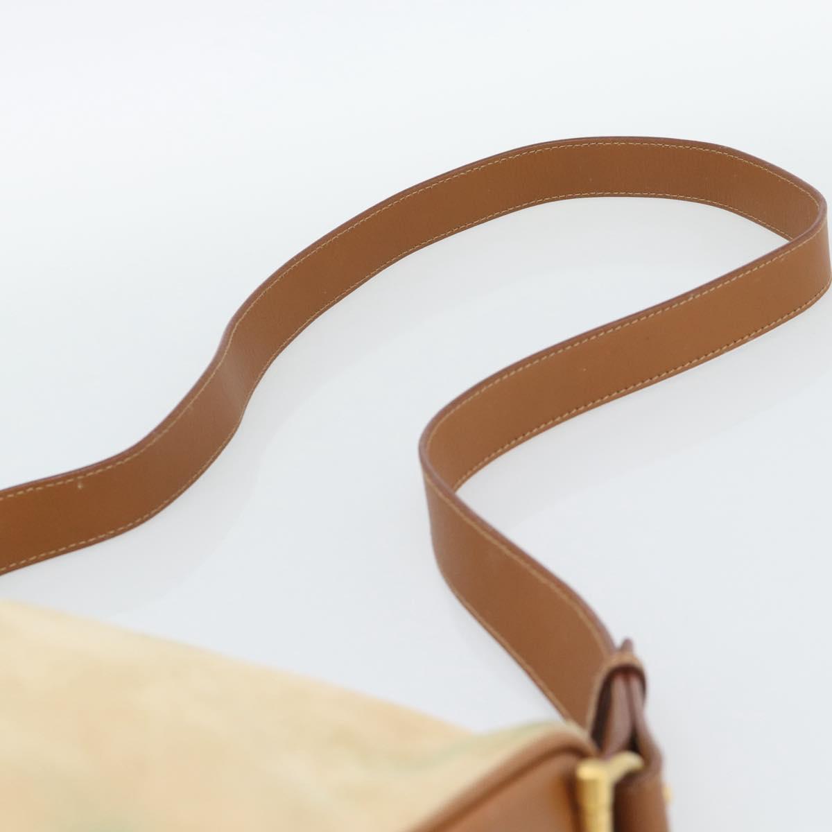 GUCCI Shoulder Bag Suede Outlet Beige Gold 007 090 0213 Auth 194001