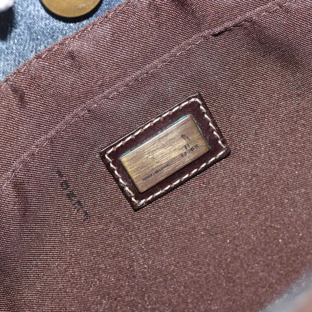 FENDI Hand Bag Denim Blue Auth 194002
