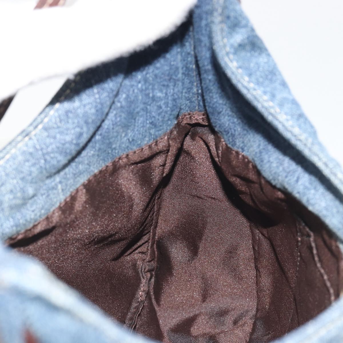 FENDI Hand Bag Denim Blue Auth 194002