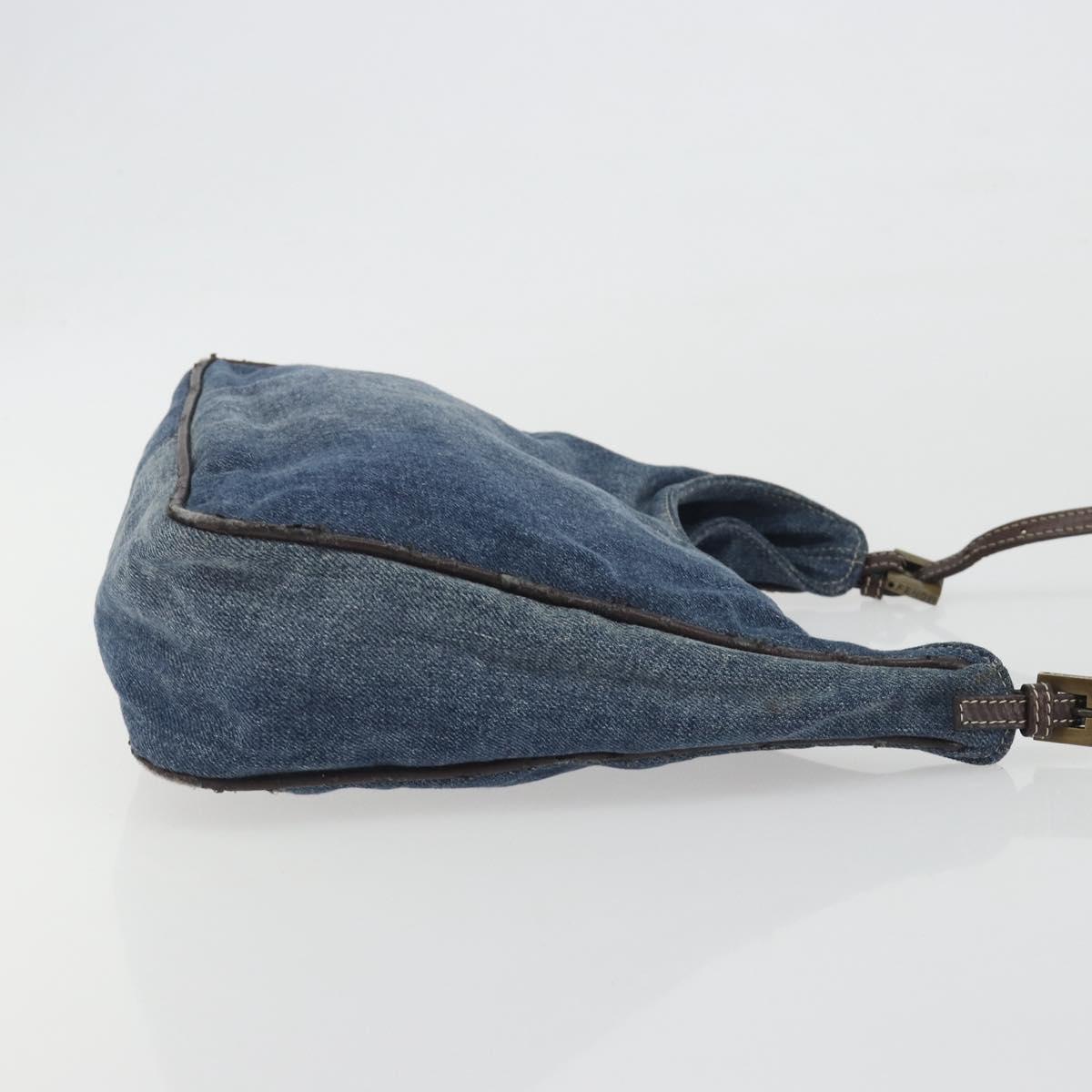 FENDI Hand Bag Denim Blue Auth 194002