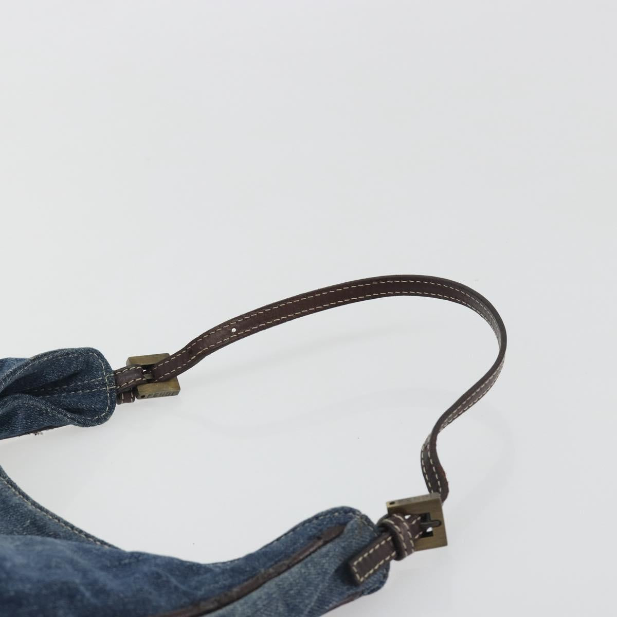 FENDI Hand Bag Denim Blue Auth 194002