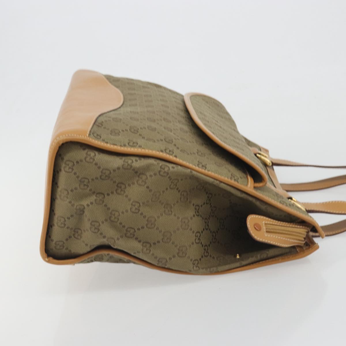 GUCCI GG Canvas Hand Bag Beige Gold 002 2854 0305 Auth 194010