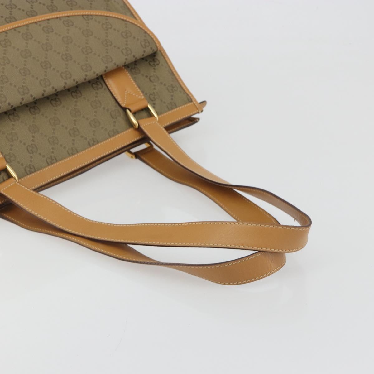 GUCCI GG Canvas Hand Bag Beige Gold 002 2854 0305 Auth 194010