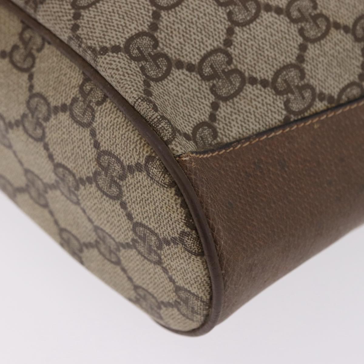 GUCCI GG Supreme Web Sherry Line Bag PVC Beige Gold 41 02 034 Auth 194011