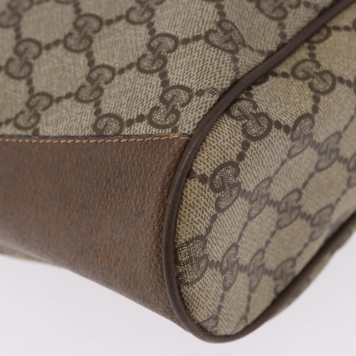 GUCCI GG Supreme Web Sherry Line Bag PVC Beige Gold 41 02 034 Auth 194011