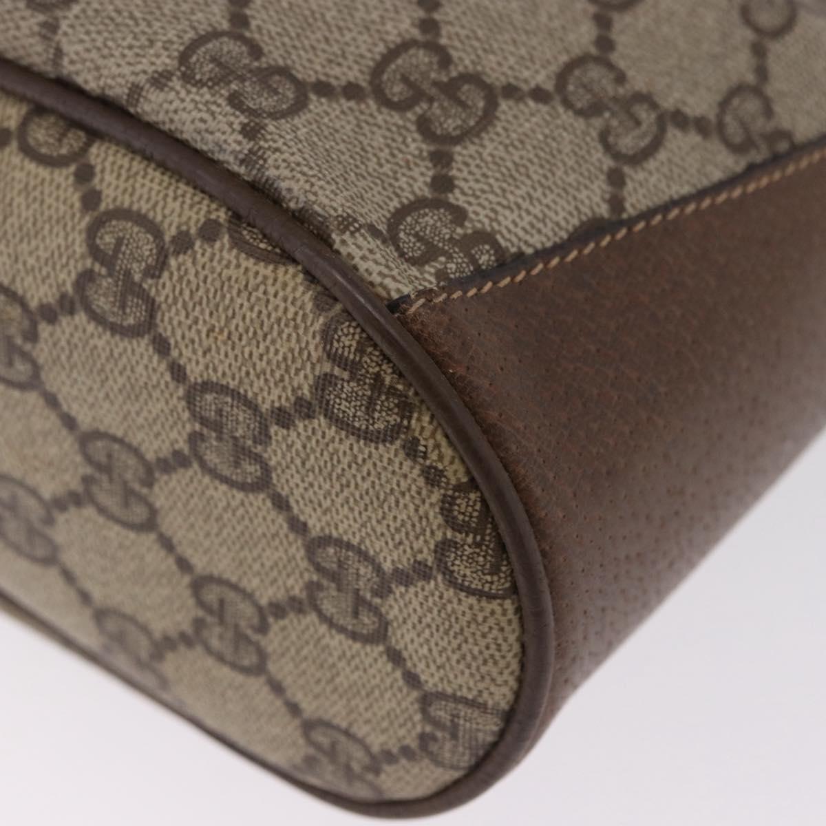 GUCCI GG Supreme Web Sherry Line Bag PVC Beige Gold 41 02 034 Auth 194011