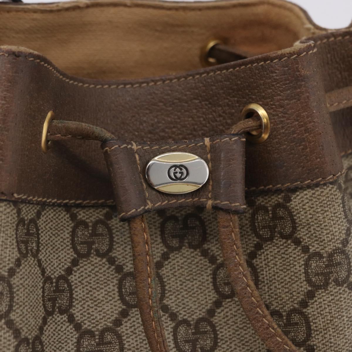GUCCI GG Supreme Web Sherry Line Bag PVC Beige Gold 41 02 034 Auth 194011