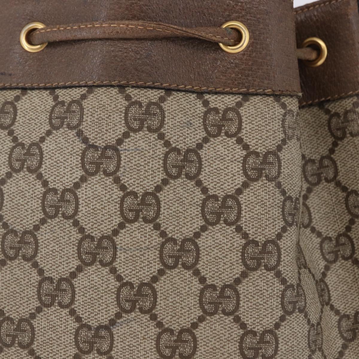 GUCCI GG Supreme Web Sherry Line Bag PVC Beige Gold 41 02 034 Auth 194011