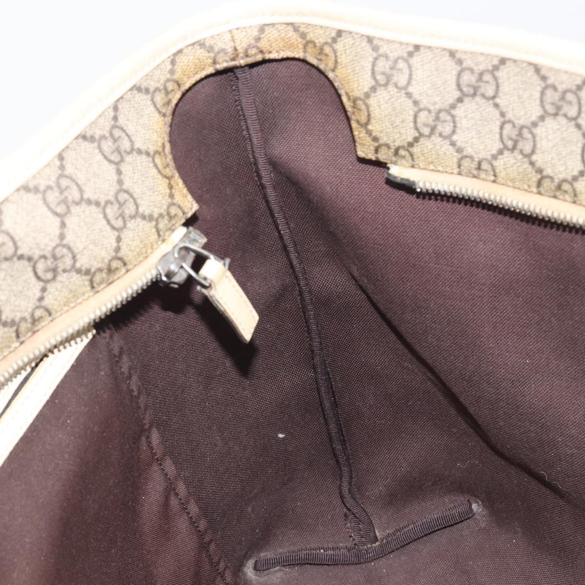 GUCCI GG Supreme Tote Bag PVC Beige 211137 Auth 194013