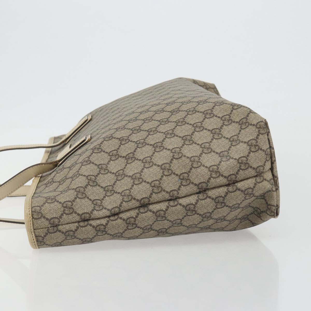GUCCI GG Supreme Tote Bag PVC Beige 211137 Auth 194013