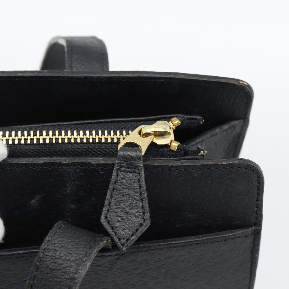 SAINT LAURENT Tote Bag Leather Black Gold Auth 194015