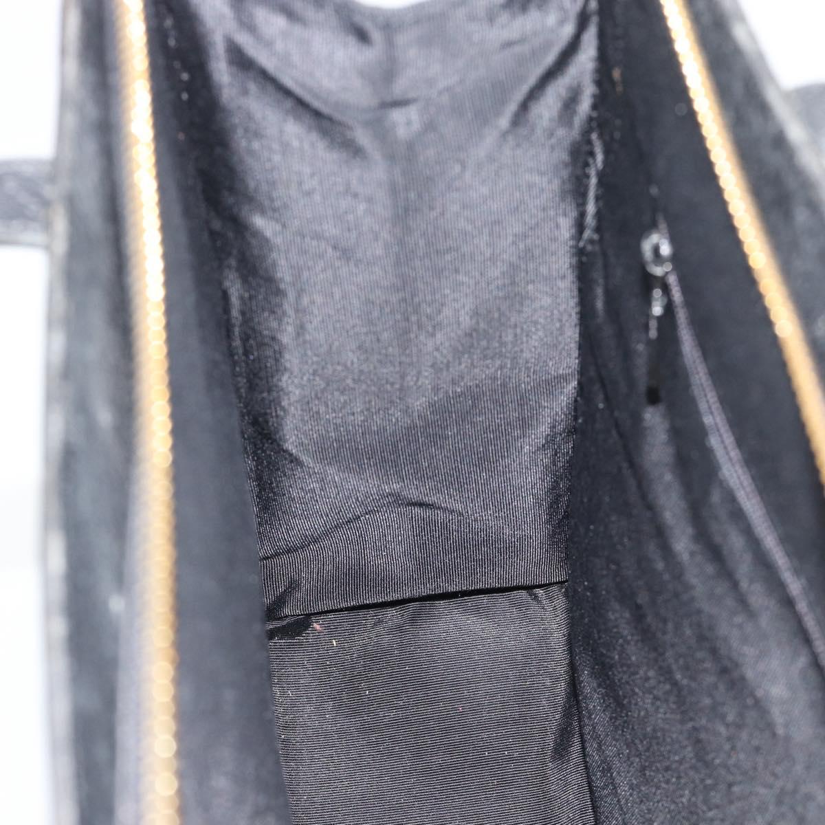 SAINT LAURENT Tote Bag Leather Black Gold Auth 194015