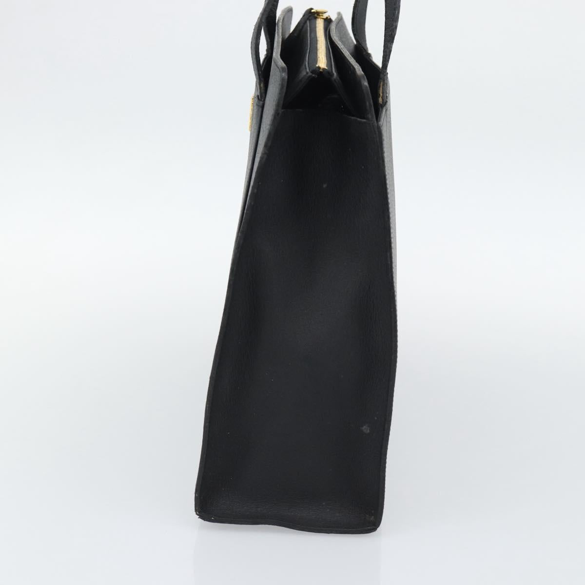 SAINT LAURENT Tote Bag Leather Black Gold Auth 194015