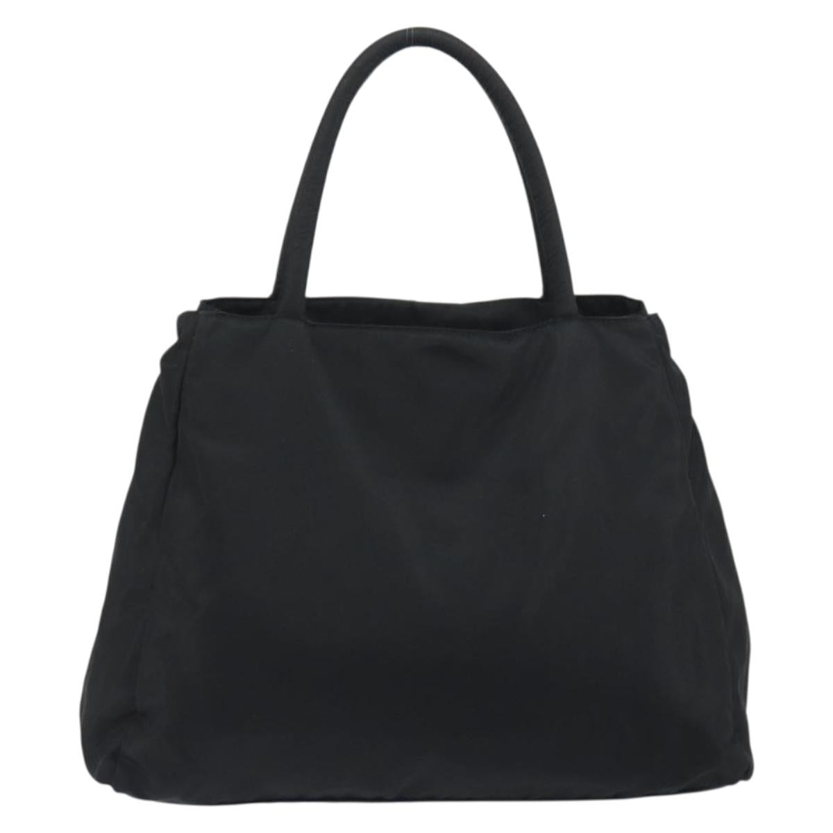 PRADA Hand Bag Nylon Black Silver Auth 194017