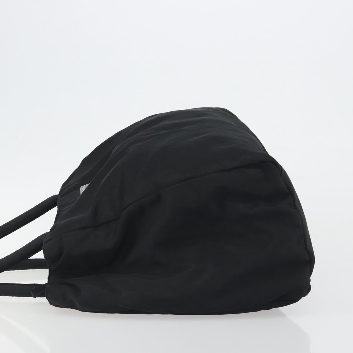PRADA Hand Bag Nylon Black Silver Auth 194017