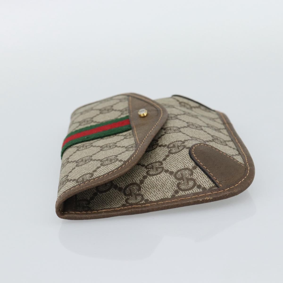 GUCCI GG Supreme Web Sherry Line Pouch PVC Beige Gold 89 01 021 Auth 194021A