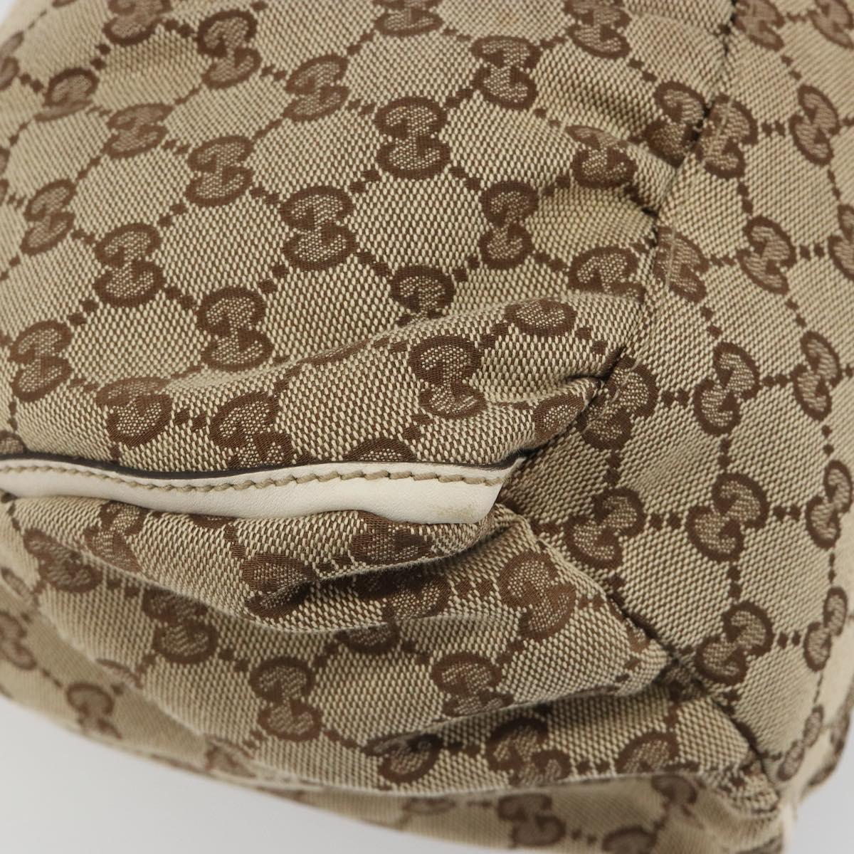 GUCCI GG Canvas Abbey Shoulder Bag Beige Gold 189833 Auth 194033V