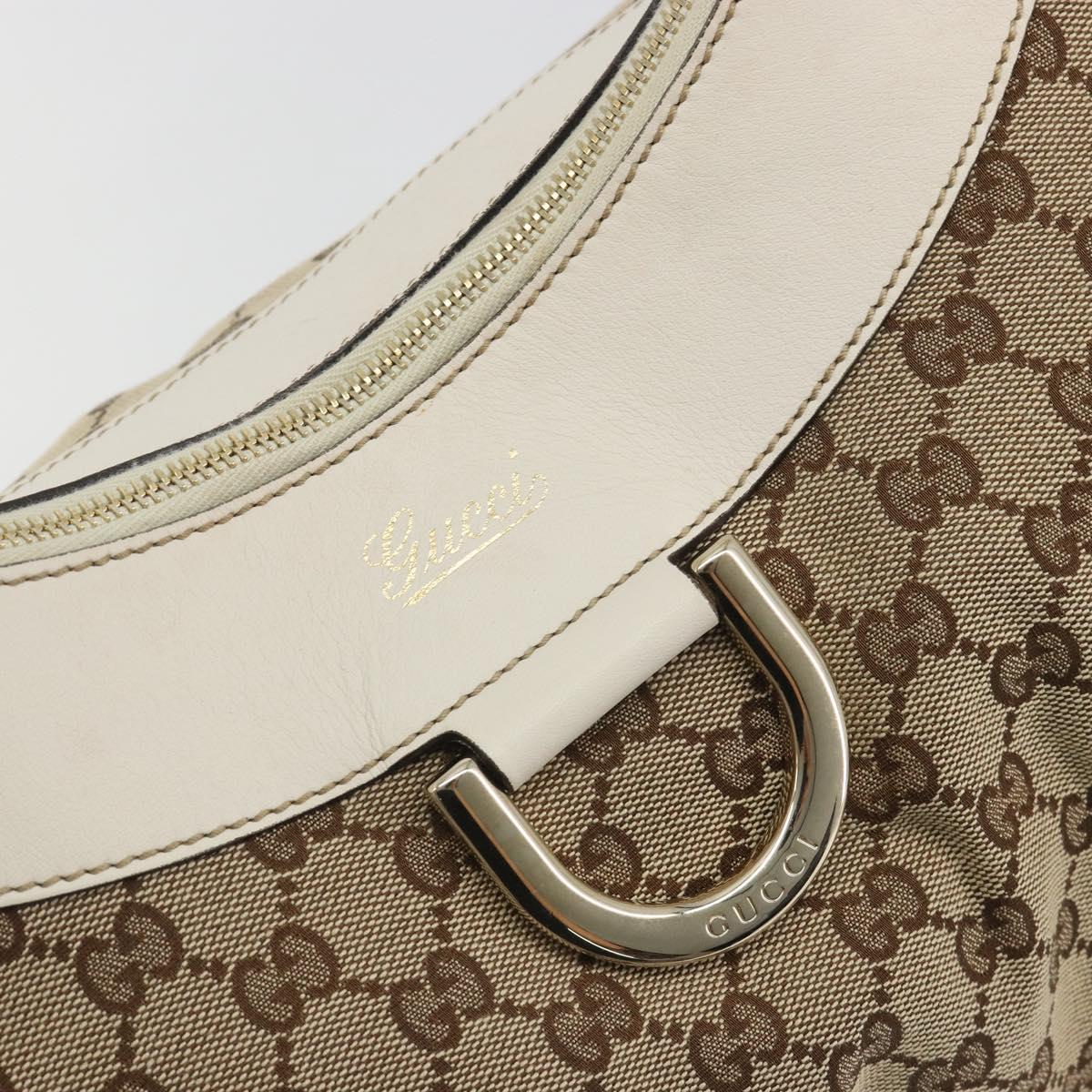 GUCCI GG Canvas Abbey Shoulder Bag Beige Gold 189833 Auth 194033V