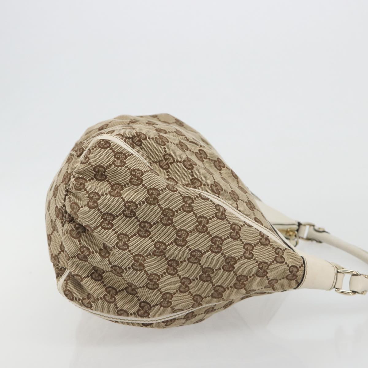 GUCCI GG Canvas Abbey Shoulder Bag Beige Gold 189833 Auth 194033V