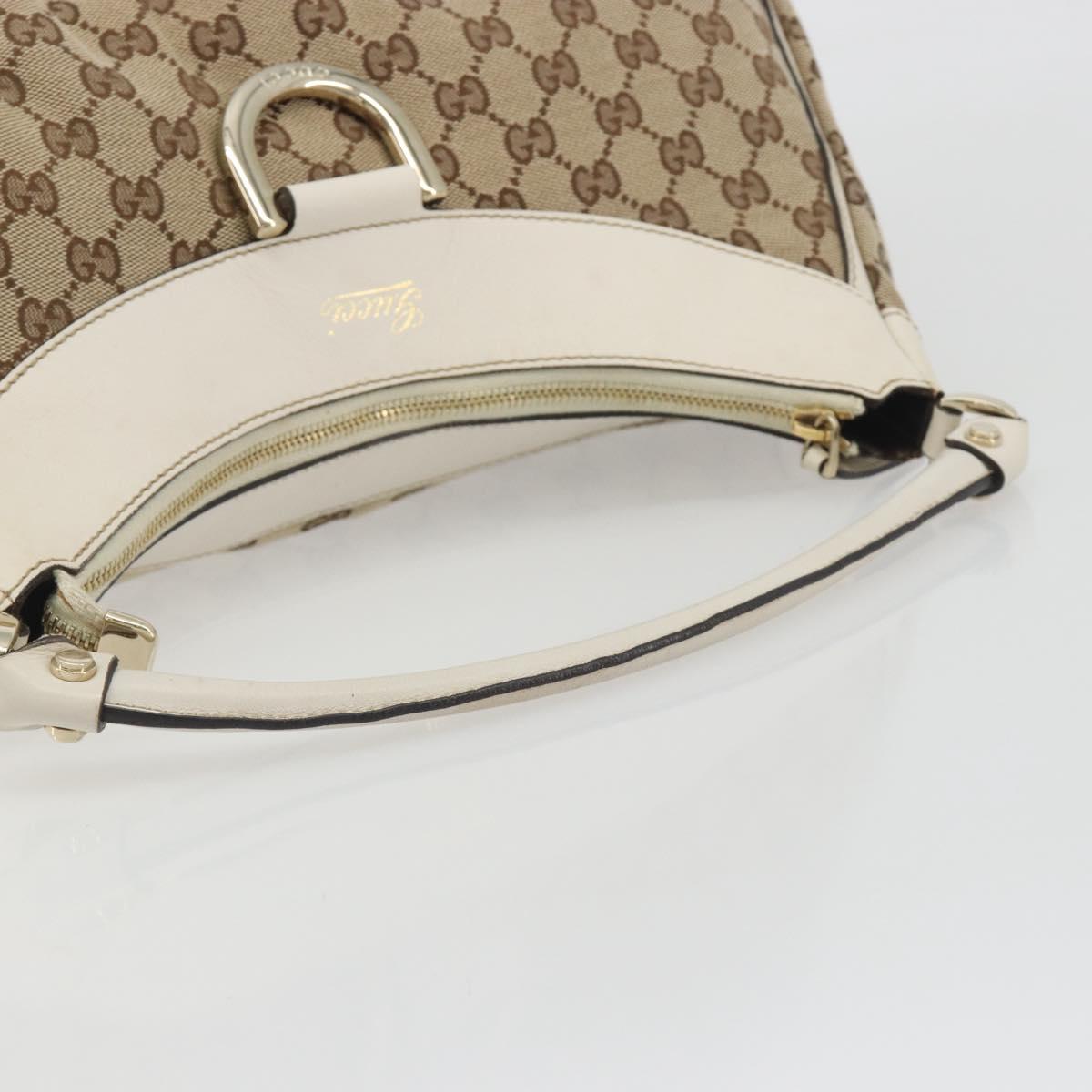 GUCCI GG Canvas Abbey Shoulder Bag Beige Gold 189833 Auth 194033V