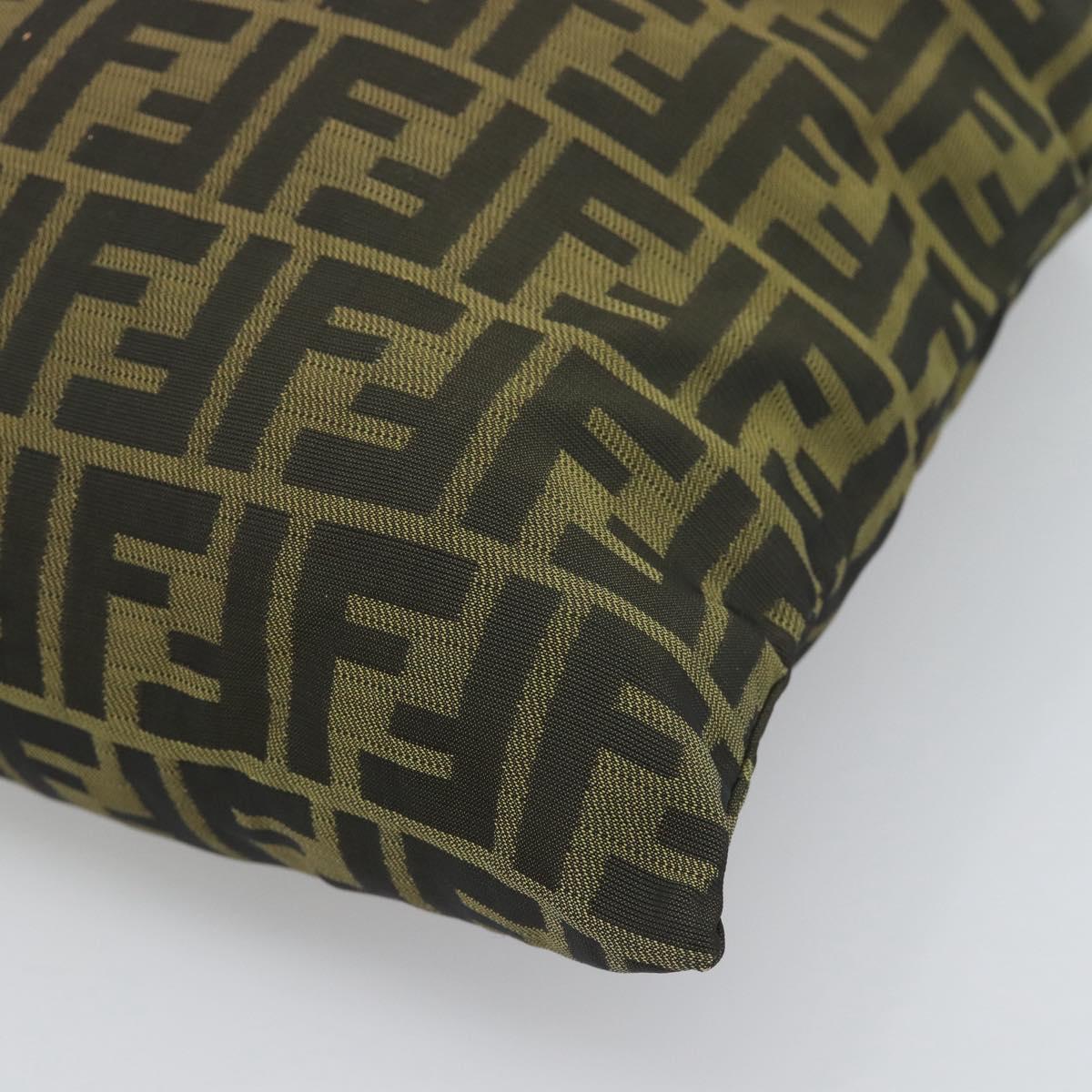FENDI Zucca Canvas Pouch Black Brown Auth 194034A