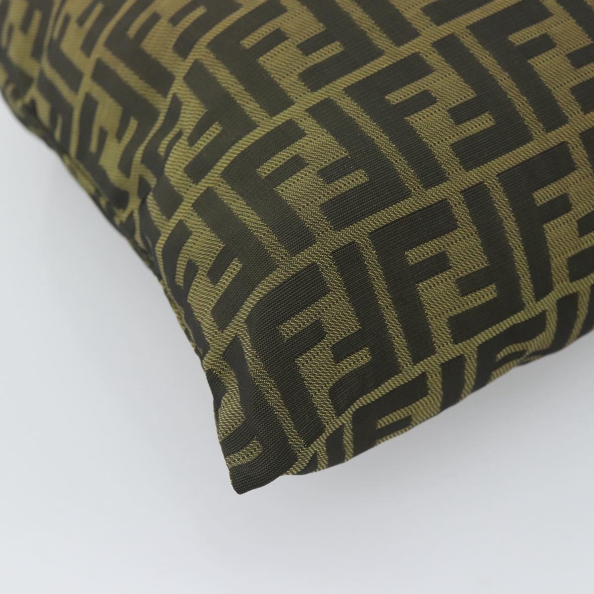 FENDI Zucca Canvas Pouch Black Brown Auth 194034A