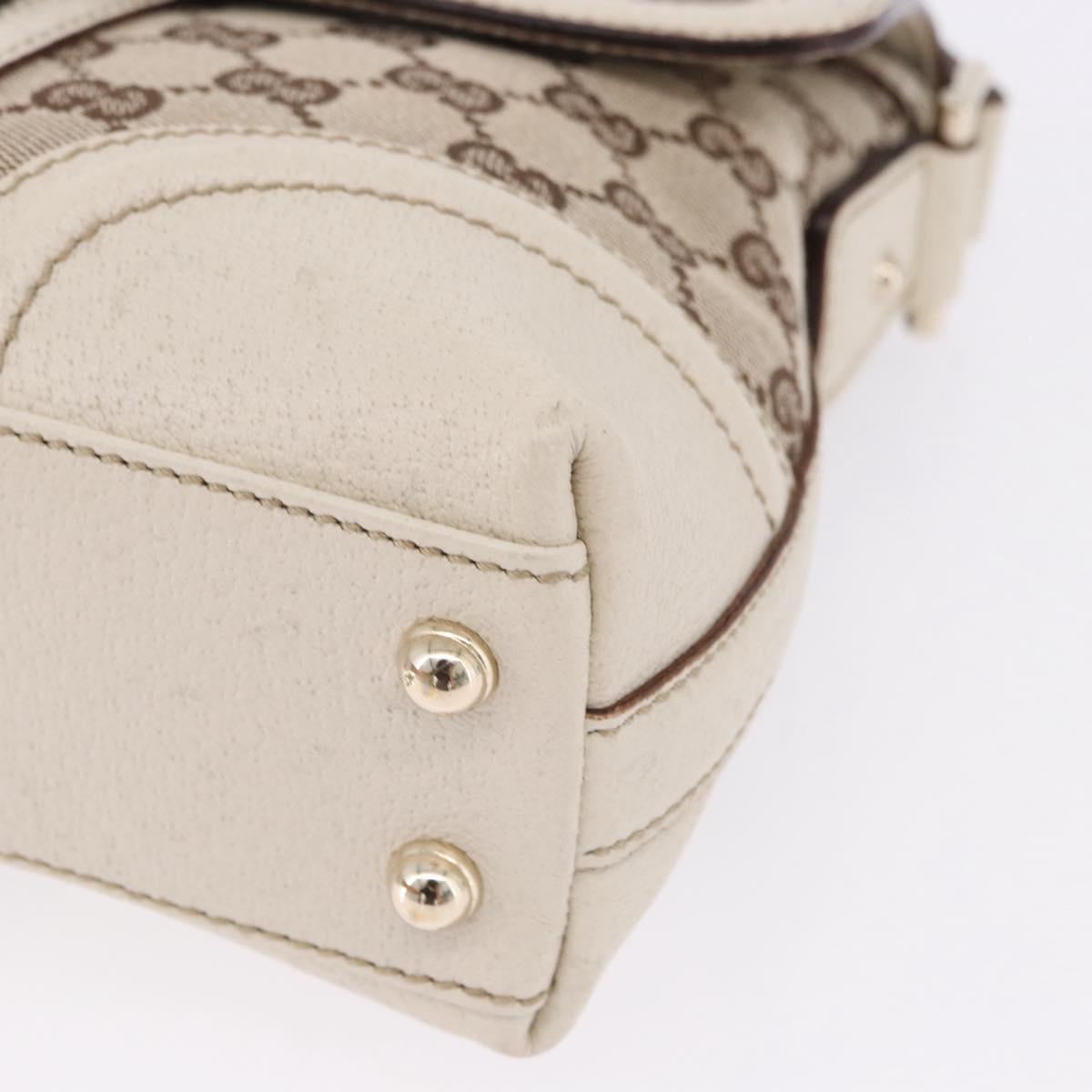 GUCCI GG Canvas Web Sherry Line Hand Bag Beige Gold 145999 Auth 194036V