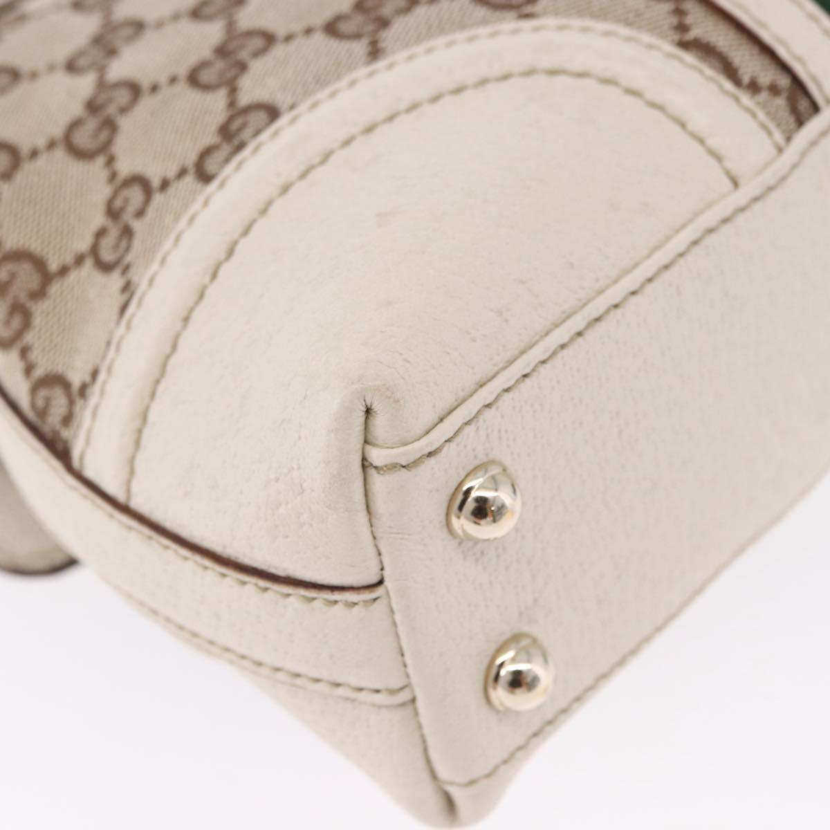 GUCCI GG Canvas Web Sherry Line Hand Bag Beige Gold 145999 Auth 194036V