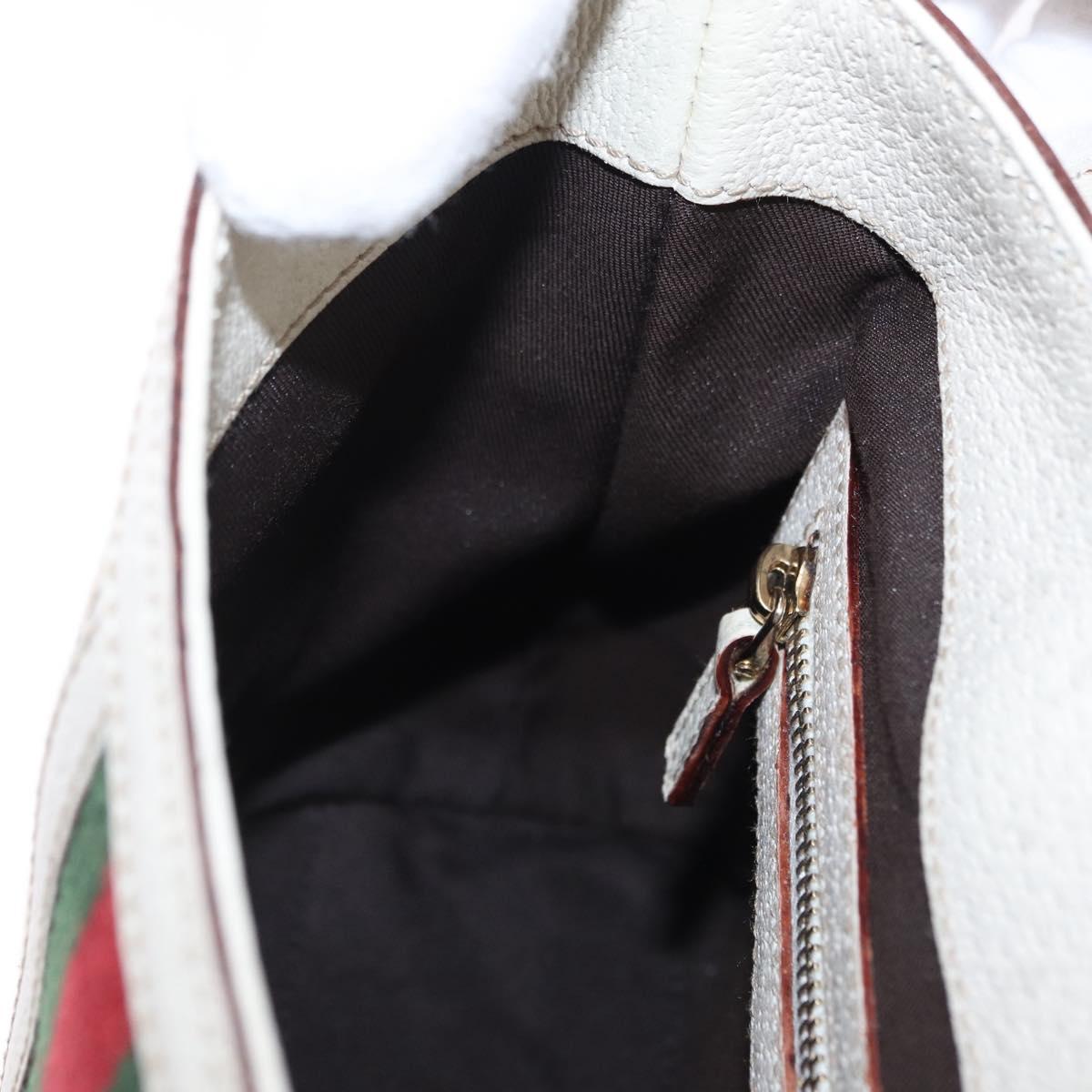 GUCCI GG Canvas Web Sherry Line Hand Bag Beige Gold 145999 Auth 194036V