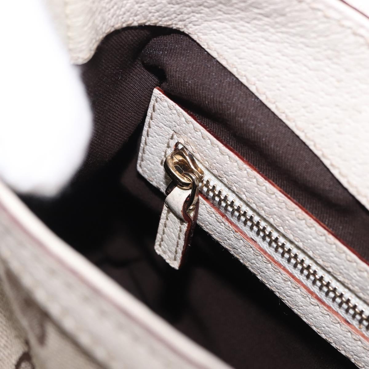 GUCCI GG Canvas Web Sherry Line Hand Bag Beige Gold 145999 Auth 194036V