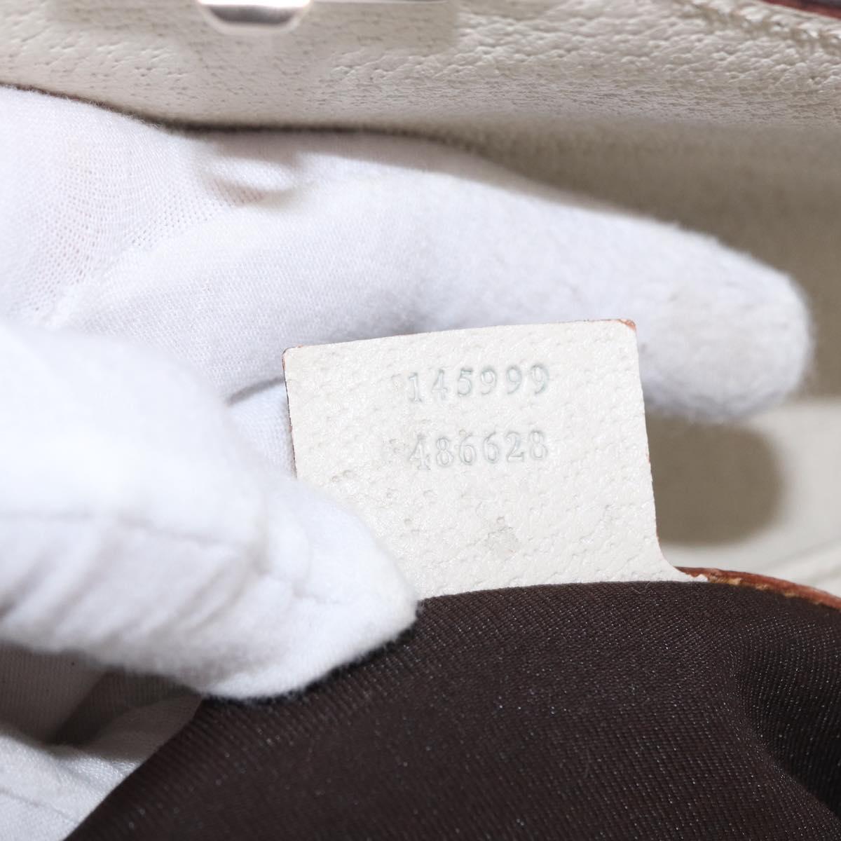 GUCCI GG Canvas Web Sherry Line Hand Bag Beige Gold 145999 Auth 194036V