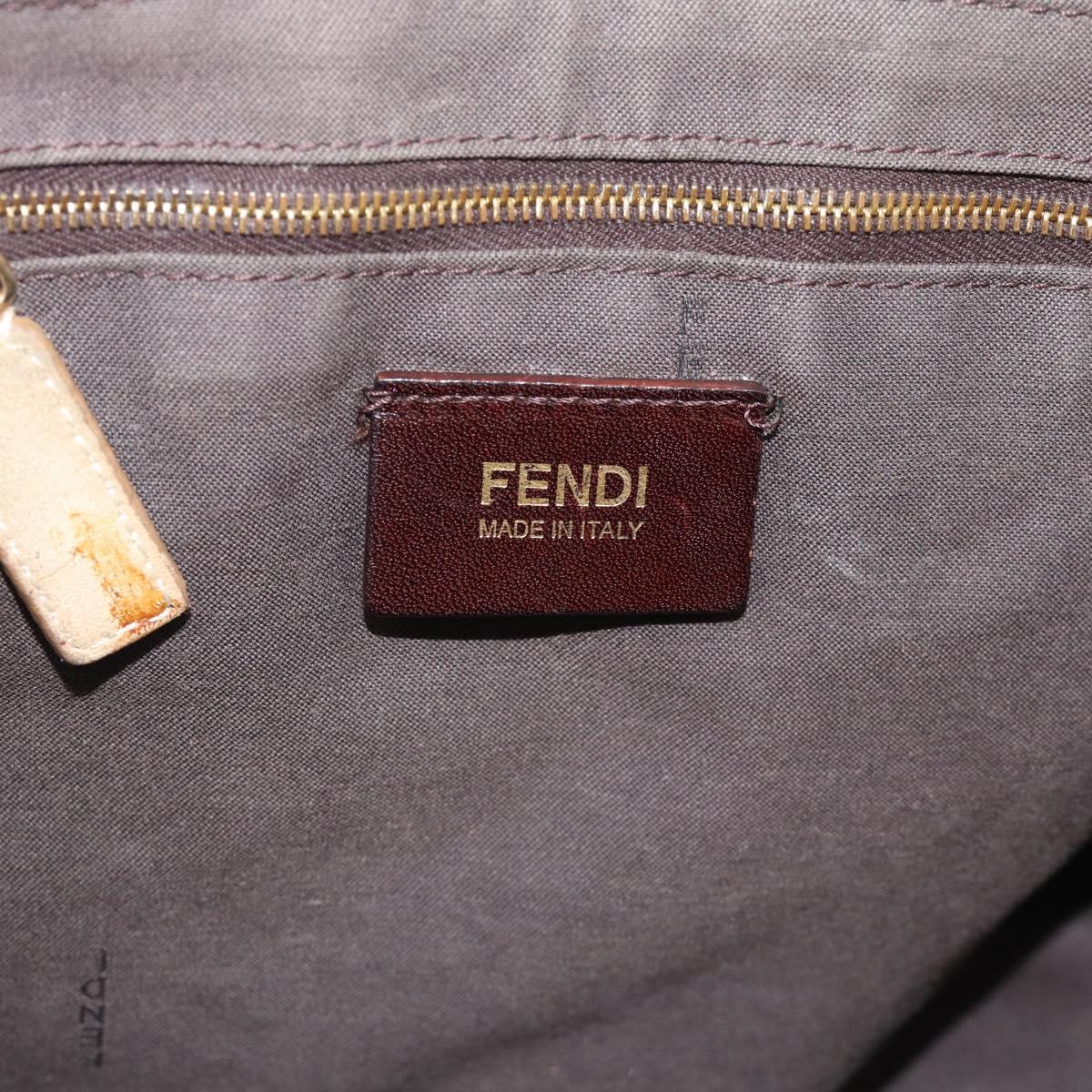 FENDI Zucca Canvas Hand Bag Black Brown Auth 194038
