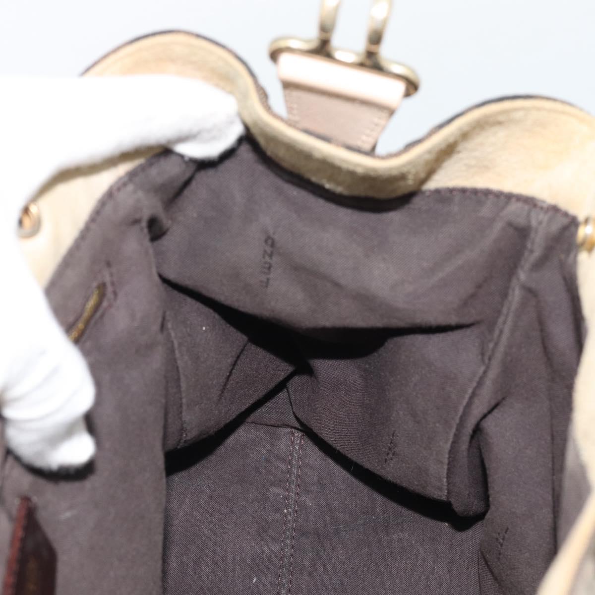 FENDI Zucca Canvas Hand Bag Black Brown Auth 194038