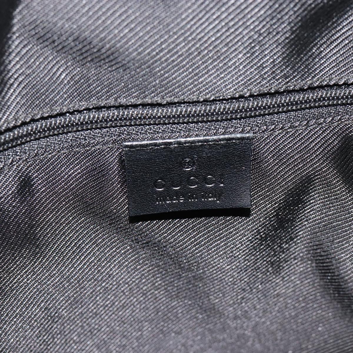 GUCCI GG Canvas Hand Bag Black 002 1121 1669 Auth 194041A