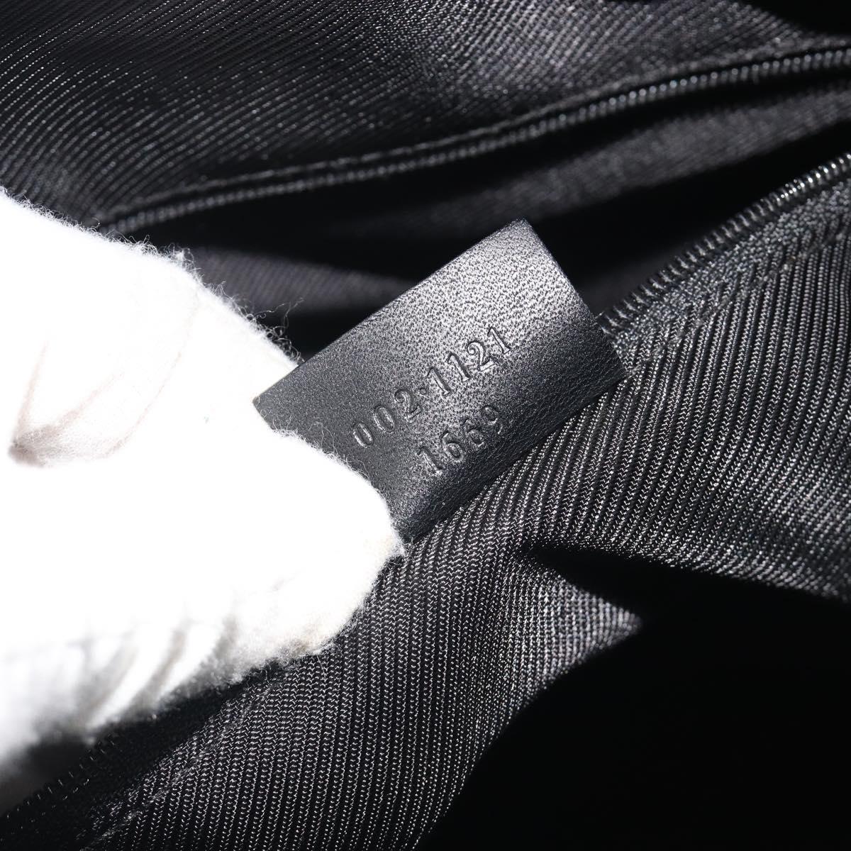 GUCCI GG Canvas Hand Bag Black 002 1121 1669 Auth 194041A