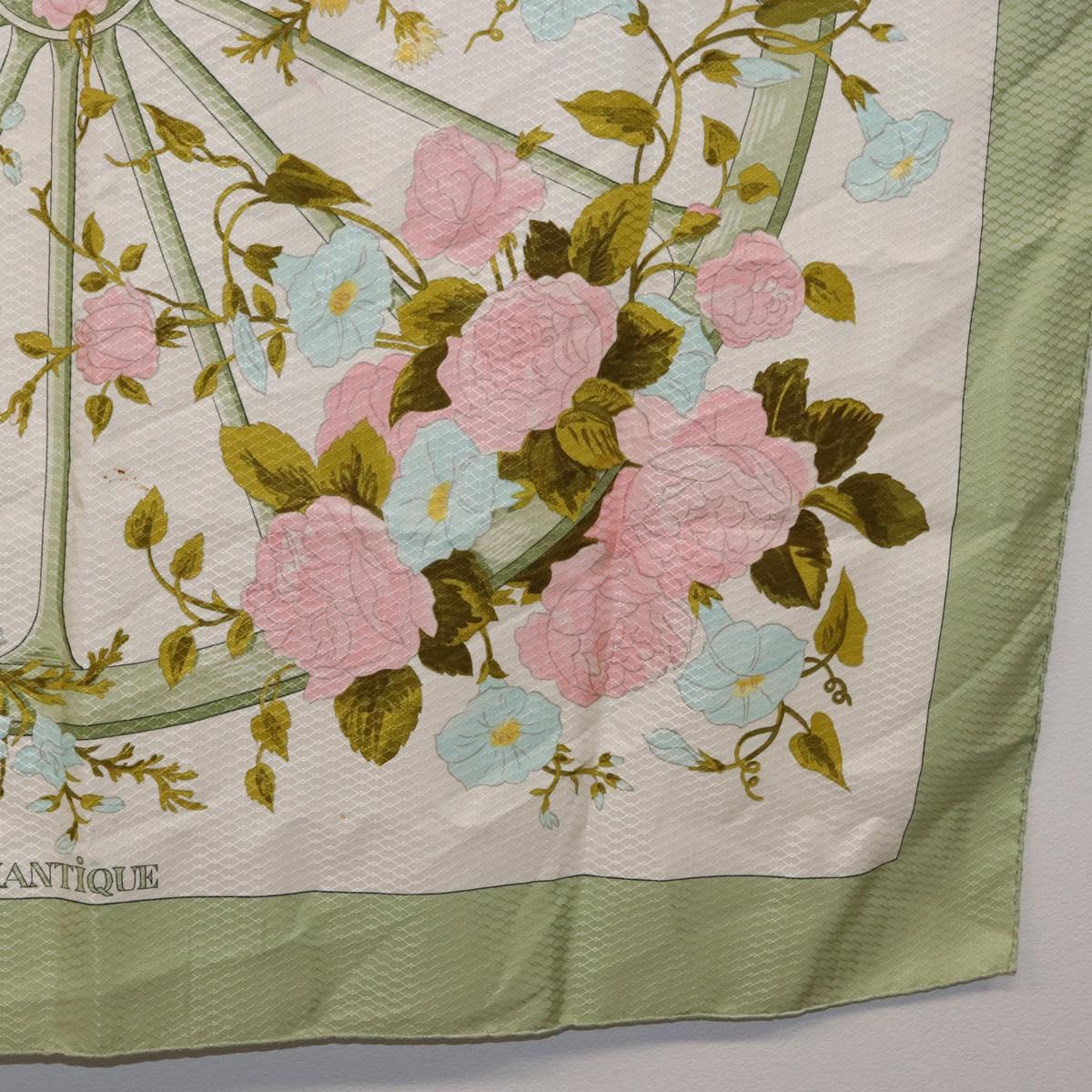 HERMES Carre 90 Scarf ROMANTiQUE Silk Green Auth 194042