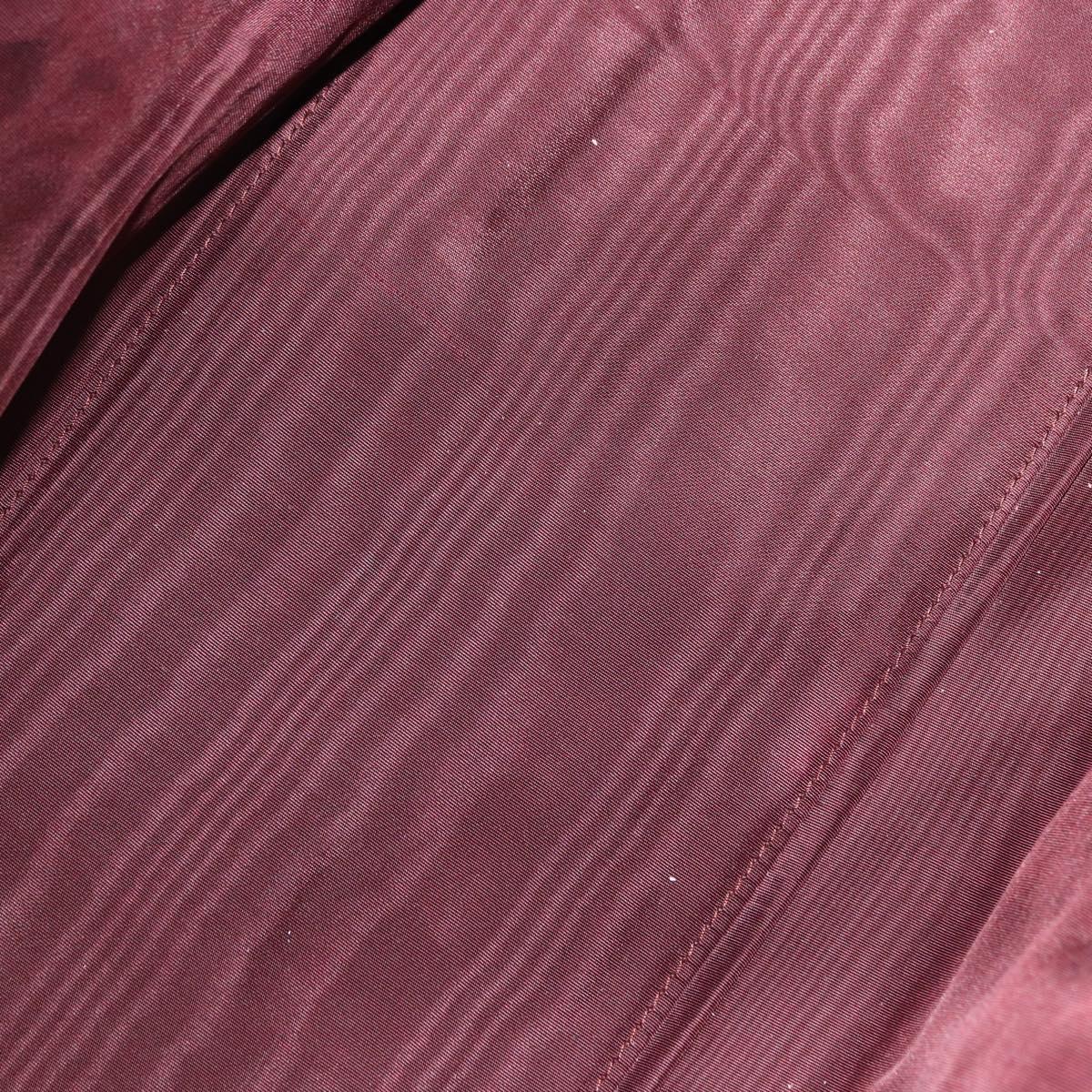 CARTIER Must Line Boston Bag Leather Bordeaux Gold Auth 194043