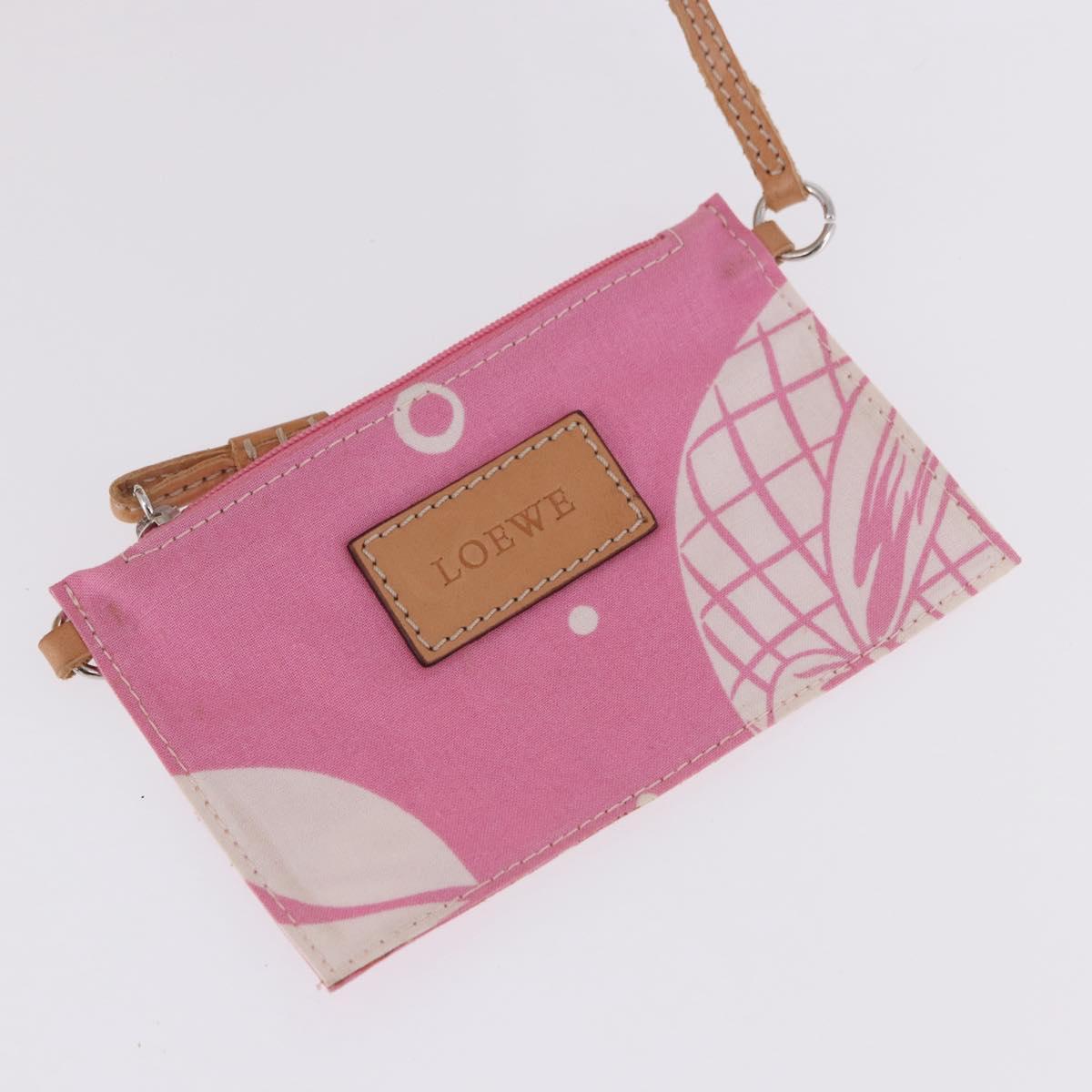 LOEWE Basket Bag Raffia Beige Silver Auth 194045A
