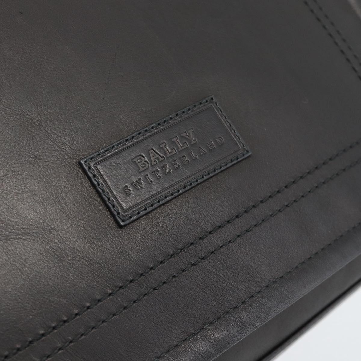 BALLY Shoulder Bag Leather Black Silver Auth 194051A